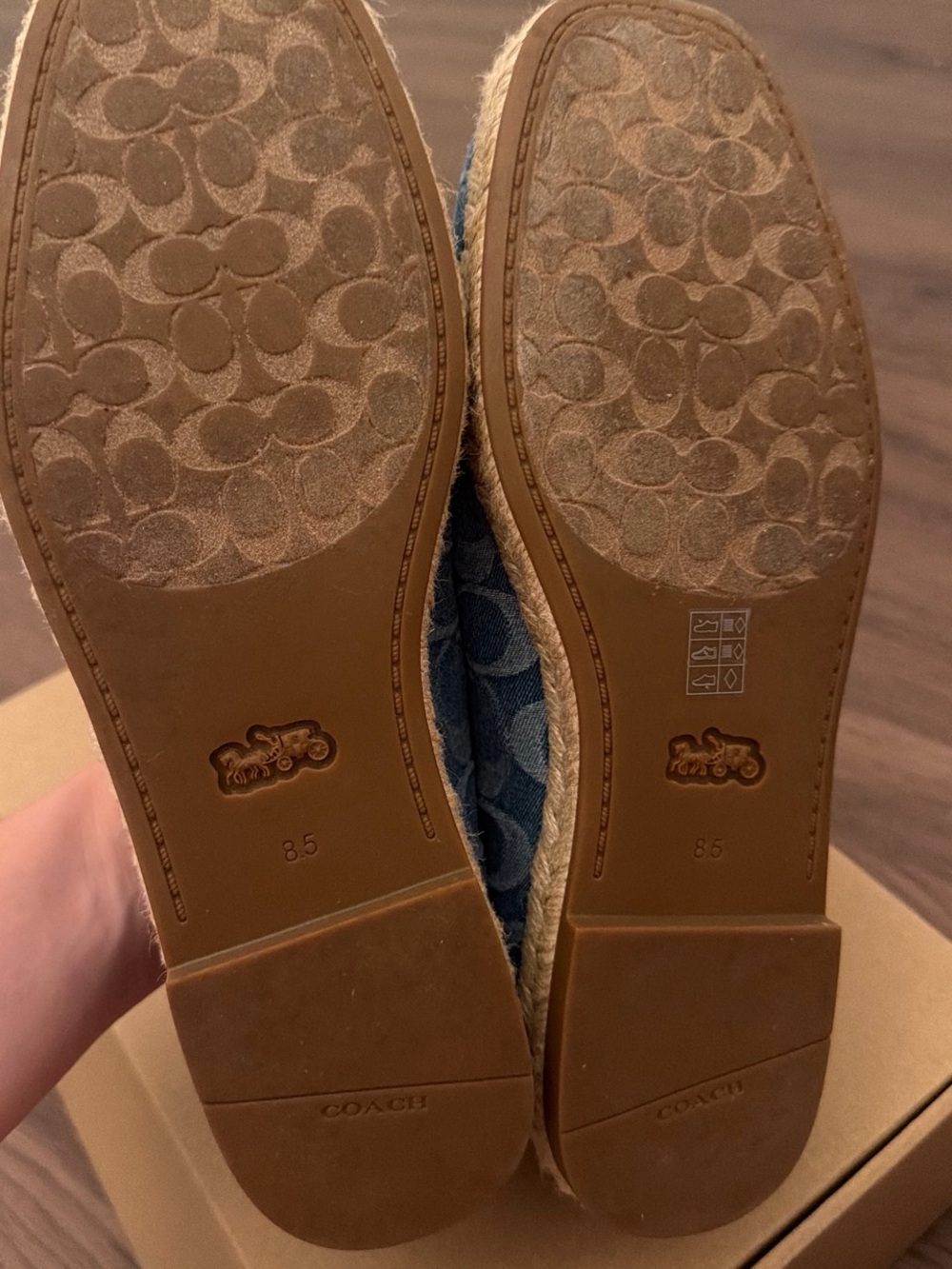 Coach Denim Signature Mary Jane Espadrille Flats - Denim Blue - Picture 3 of 4